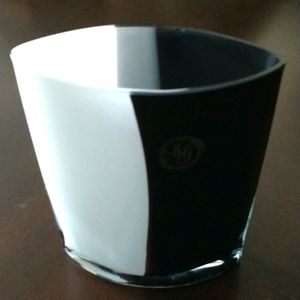 Margie's Garden Westlake village vase, yin and yang 6.5"x5.5" white offb…